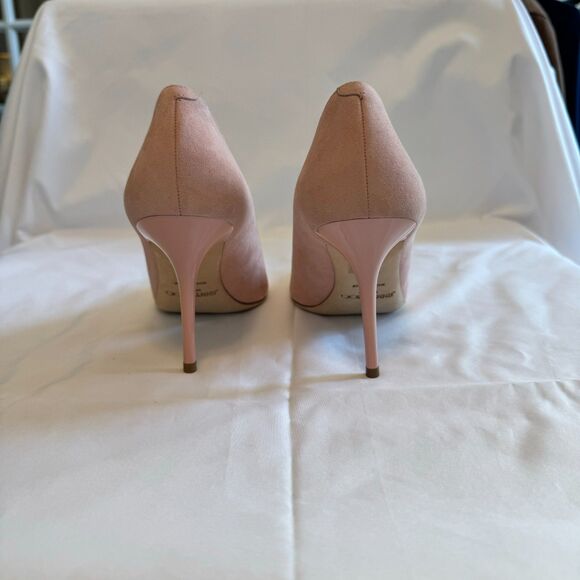 Jimmy Choo Ballet Blush Pink Suede Pointy Toe Pumps Size 8.5 - Picture 6 of 8
